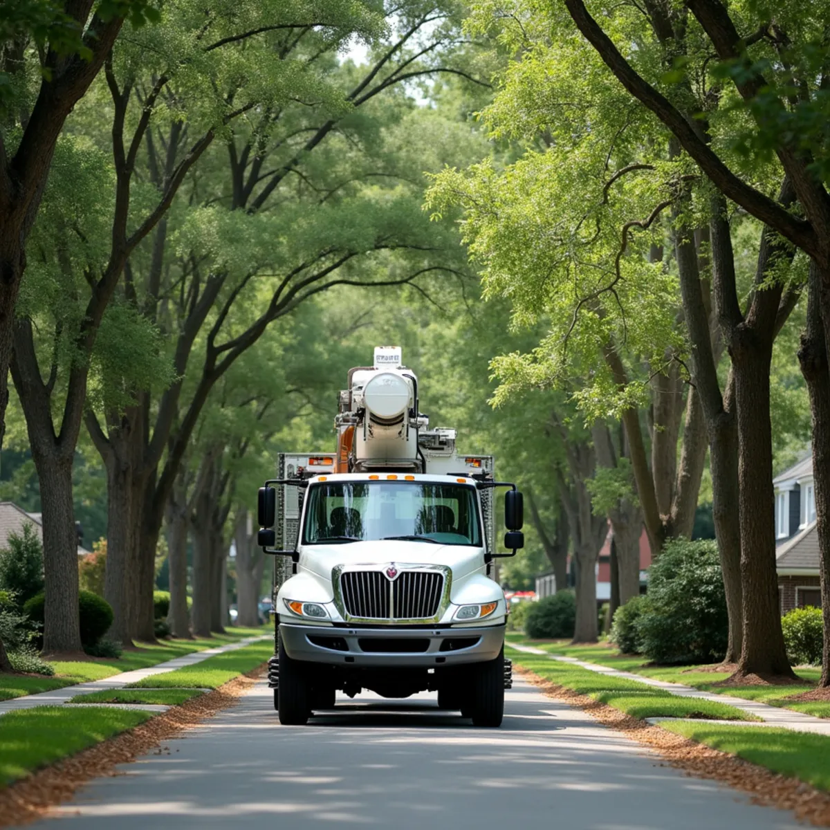 Joe's Tree Care service truck and arborist crew in China Grove, NC