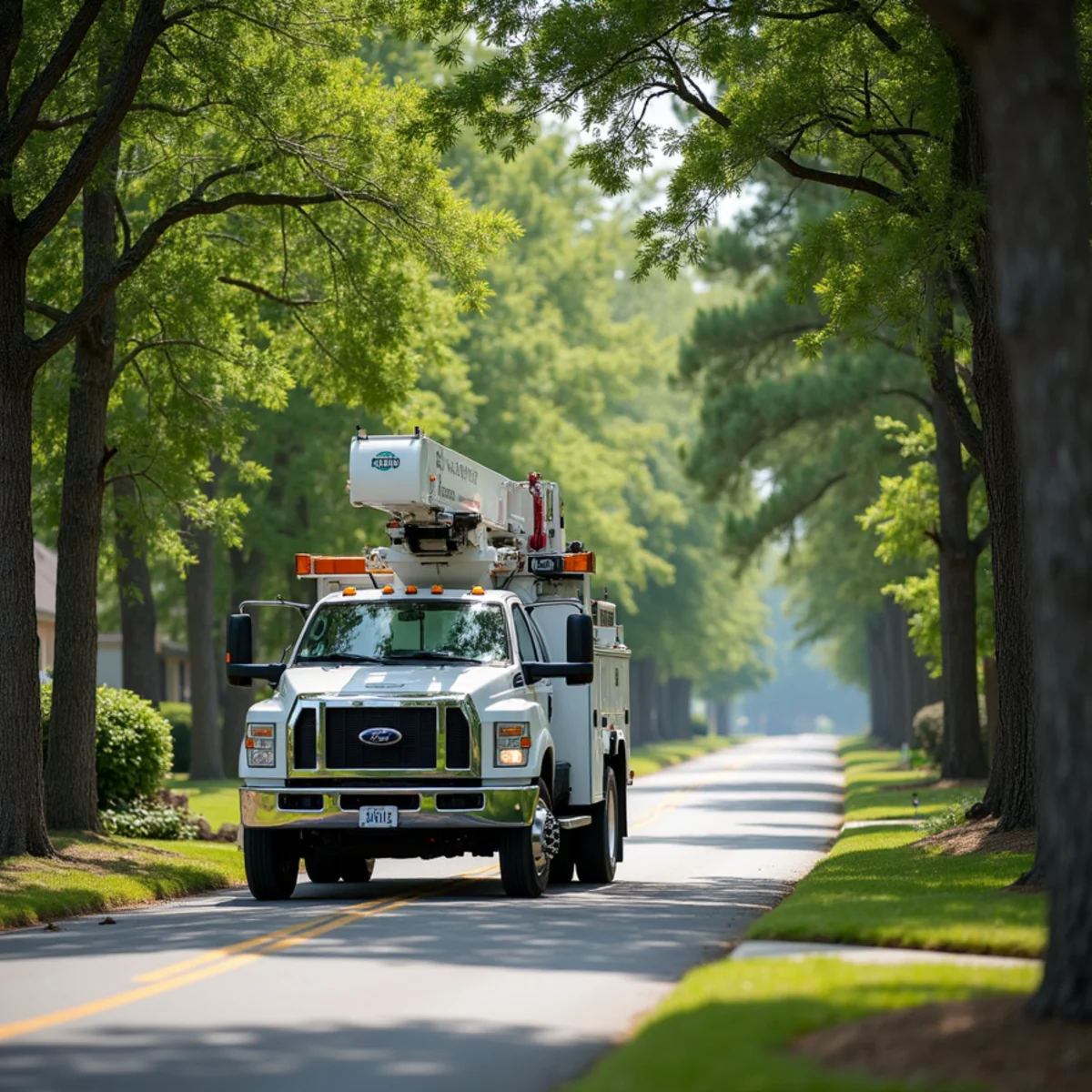 Joe's Tree Care service truck and arborist crew in Cleveland, NC