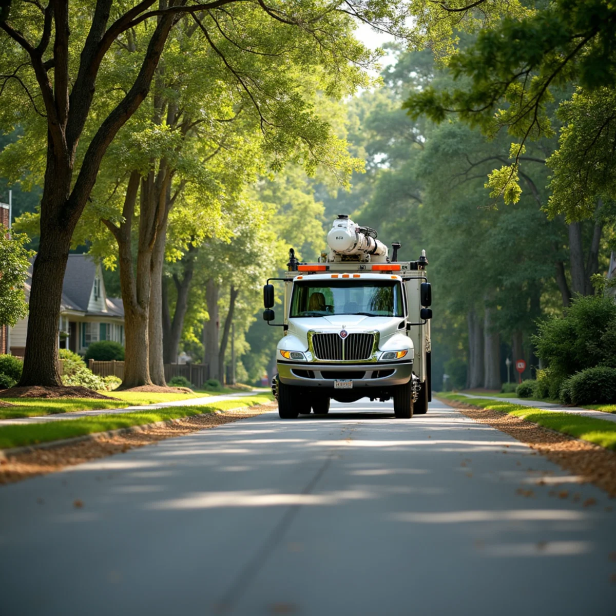 Joe's Tree Care service truck and arborist crew in East Spencer, NC