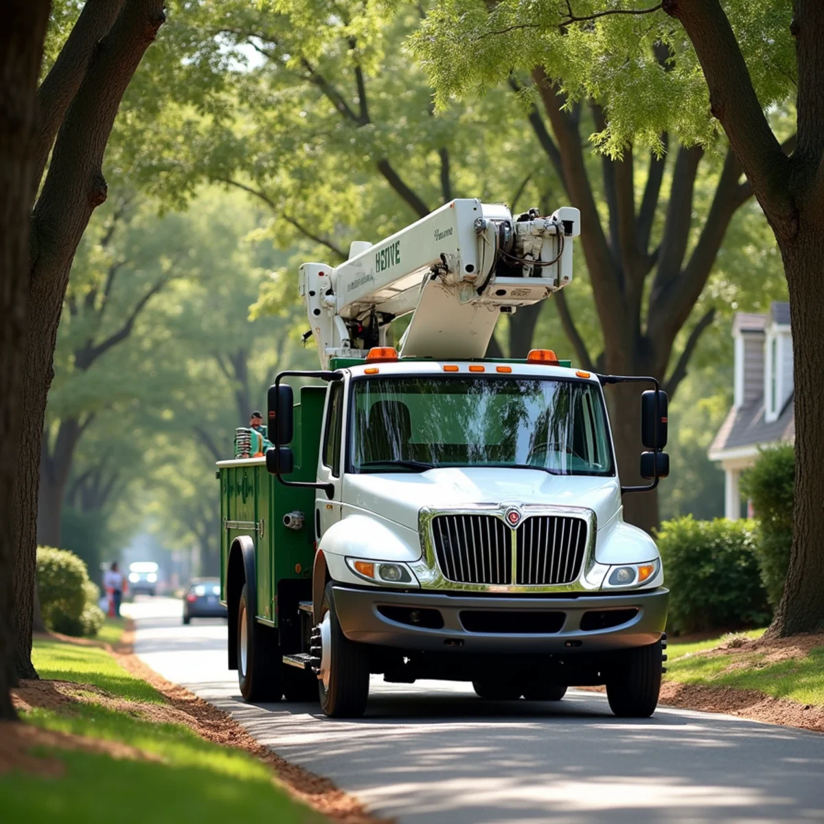 Joe's Tree Care service truck and arborist crew in Faith, NC