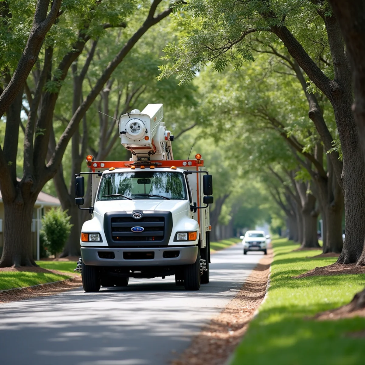 Joe's Tree Care service truck and arborist crew in Landis, NC