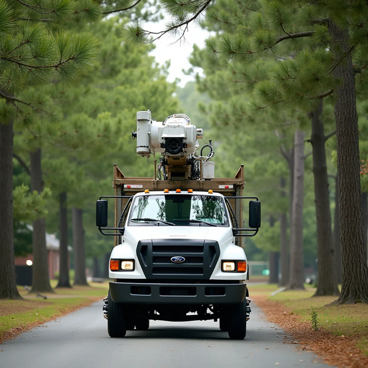 Joe's Tree Care service truck and arborist crew in Lewisville, NC