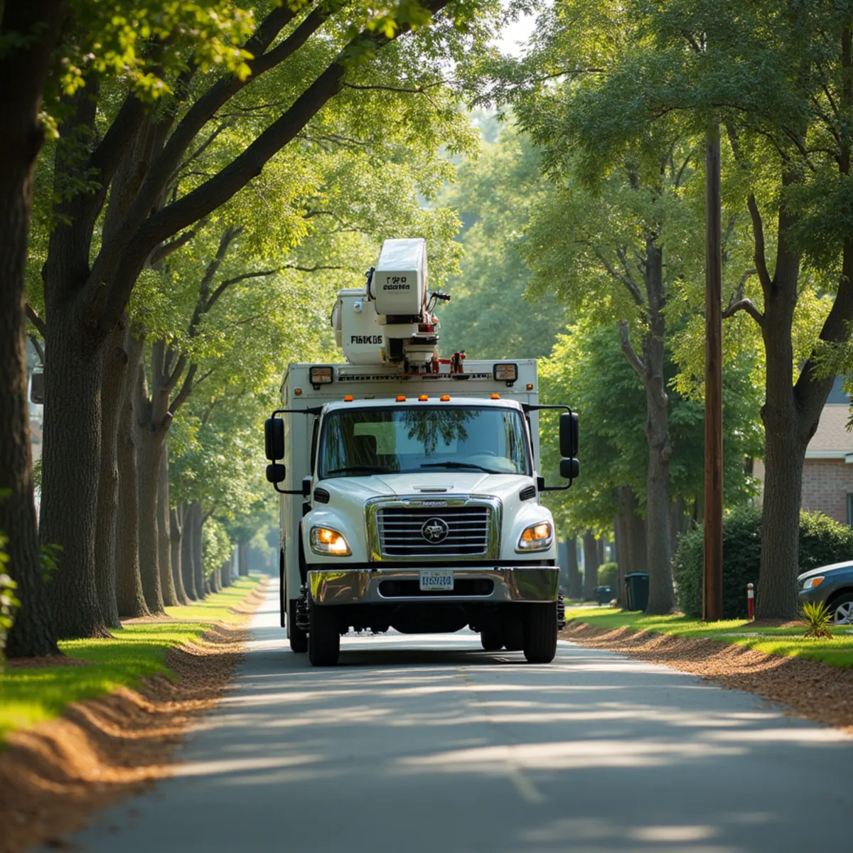Joe's Tree Care service truck and arborist crew in Oakboro, NC