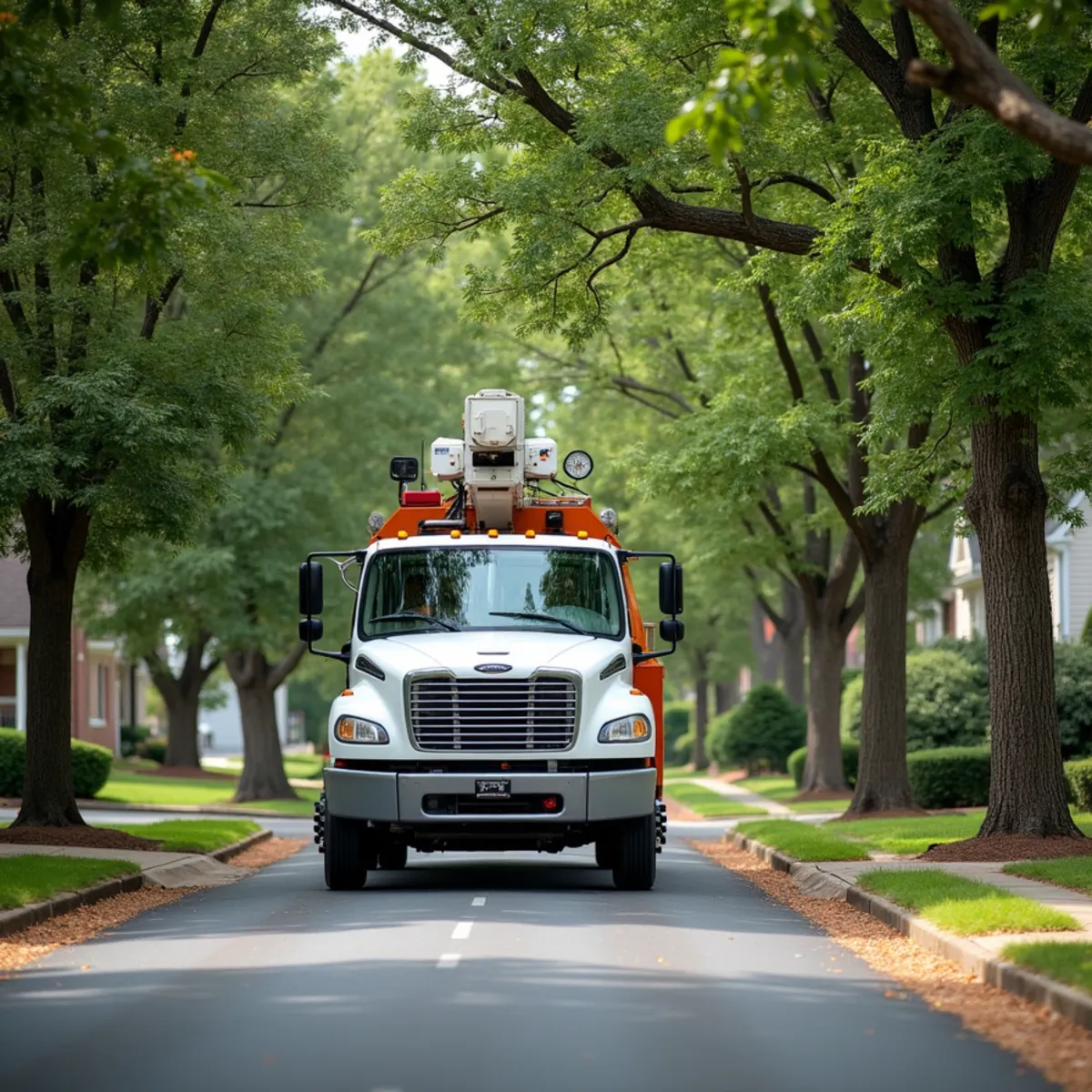 Joe's Tree Care service truck and arborist crew in Randleman, NC