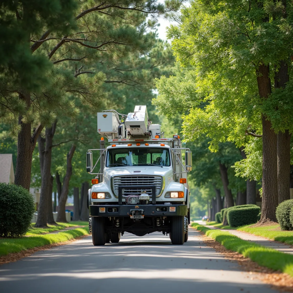 Joe's Tree Care service truck and arborist crew in Spencer, NC