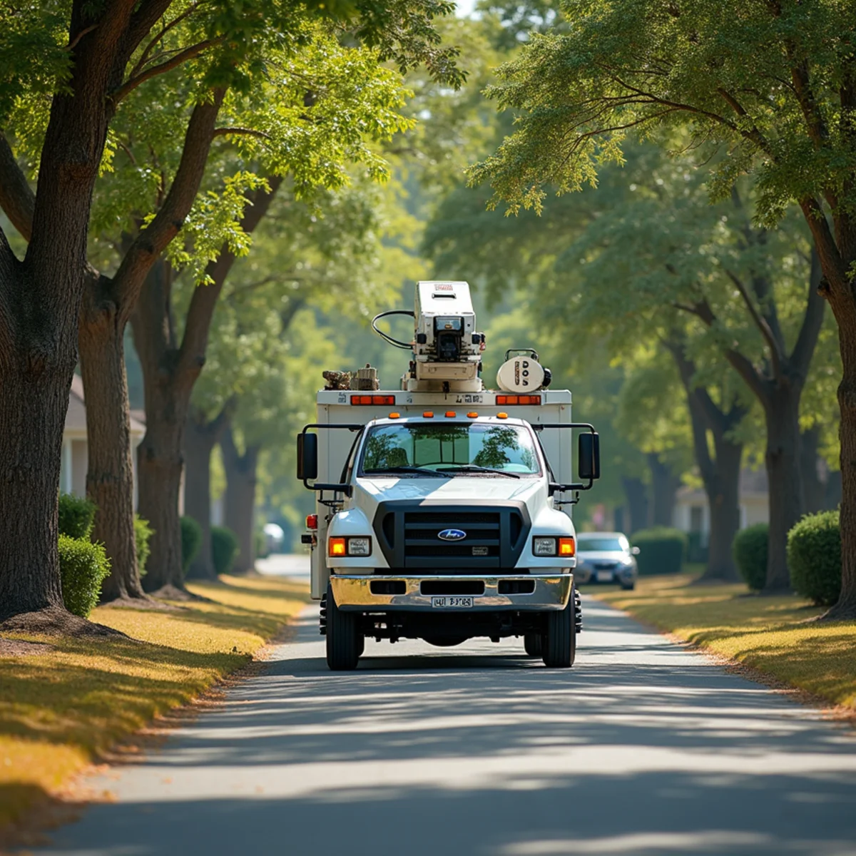 Joe's Tree Care service truck and arborist crew in Stanly County, NC
