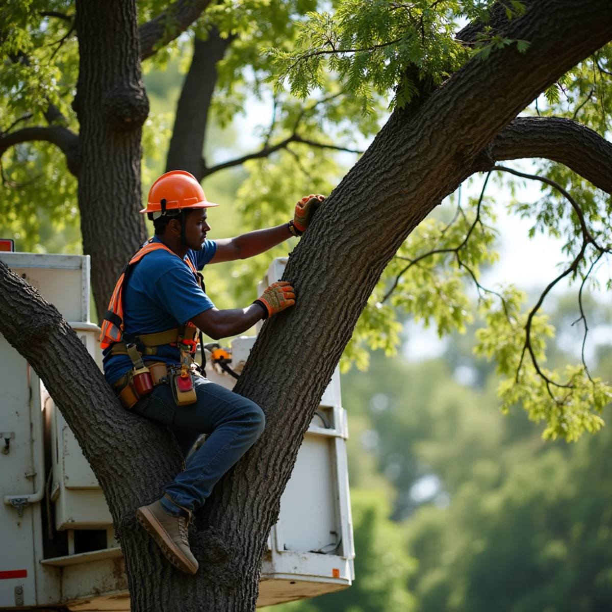 Joe's Tree Care crew executing professional tree service in Salisbury NC